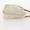 GUCCI Bamboo Shoulder Bag Suede Ivory Gold 001 2113 Auth fm5113-3