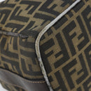 FENDI Zucca Canvas Vanity Hand Bag Black Brown gold Auth fm5114-14
