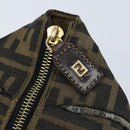 FENDI Zucca Canvas Vanity Hand Bag Black Brown gold Auth fm5114-10