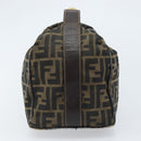 FENDI Zucca Canvas Vanity Hand Bag Black Brown gold Auth fm5114-4