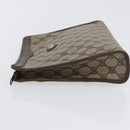 GUCCI GG Supreme Clutch Bag PVC Beige Gold 156 01 061 Auth fm5115-5