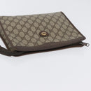 GUCCI GG Supreme Clutch Bag PVC Beige Gold 156 01 061 Auth fm5115-6