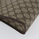 GUCCI GG Supreme Clutch Bag PVC Beige Gold 156 01 061 Auth fm5115-8