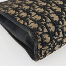Christian Dior Trotter Canvas Clutch Bag Navy Silver Auth fm5120-17