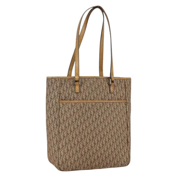 Christian Dior Trotter Canvas Tote Bag Beige Silver Auth fm5121