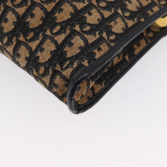 Christian Dior Trotter Canvas Oblique Rabbit Mini Roller Bag Navy Auth fm5122
