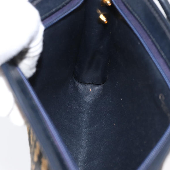 Christian Dior Trotter Canvas Oblique Rabbit Mini Roller Bag Navy Auth fm5122