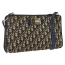 Christian Dior Trotter Canvas Oblique Rabbit Mini Roller Bag Navy Auth fm5123-1