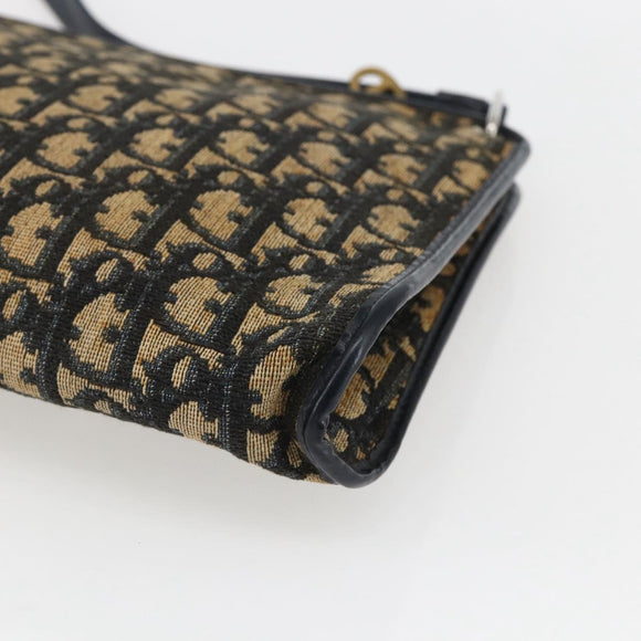 Christian Dior Trotter Canvas Oblique Rabbit Mini Roller Bag Navy Auth fm5123