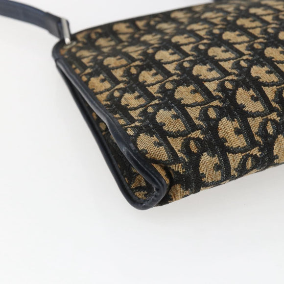Christian Dior Trotter Canvas Oblique Rabbit Mini Roller Bag Navy Auth fm5123