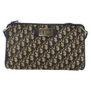 Christian Dior Trotter Canvas Oblique Rabbit Mini Roller Bag Navy Auth fm5123-2