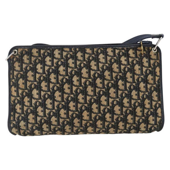 Christian Dior Trotter Canvas Oblique Rabbit Mini Roller Bag Navy Auth fm5123