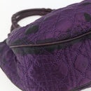 Christian Dior Canage Hand Bag Nylon Purple Silver Auth fm5125-13