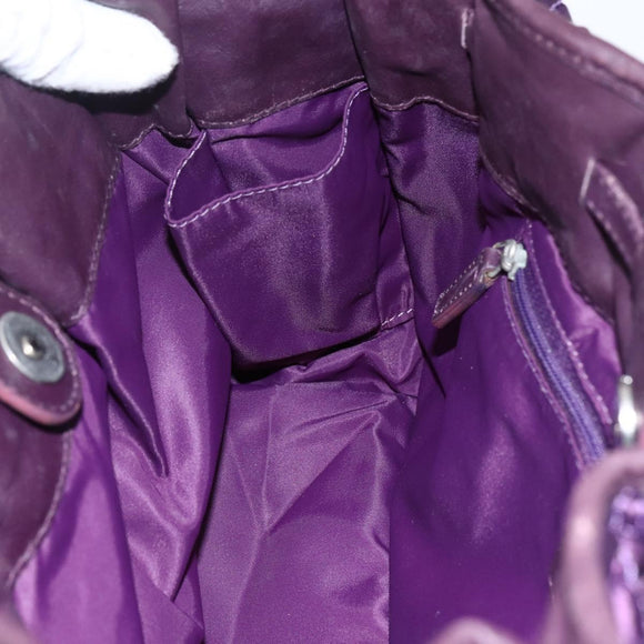 Christian Dior Canage Hand Bag Nylon Purple Silver Auth fm5125