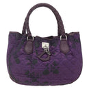 Christian Dior Canage Hand Bag Nylon Purple Silver Auth fm5125-2