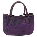 Christian Dior Canage Hand Bag Nylon Purple Silver Auth fm5125-3