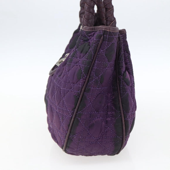 Christian Dior Canage Hand Bag Nylon Purple Silver Auth fm5125