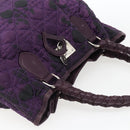 Christian Dior Canage Hand Bag Nylon Purple Silver Auth fm5125-6
