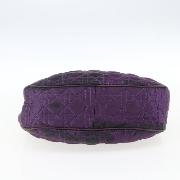 Christian Dior Canage Hand Bag Nylon Purple Silver Auth fm5125