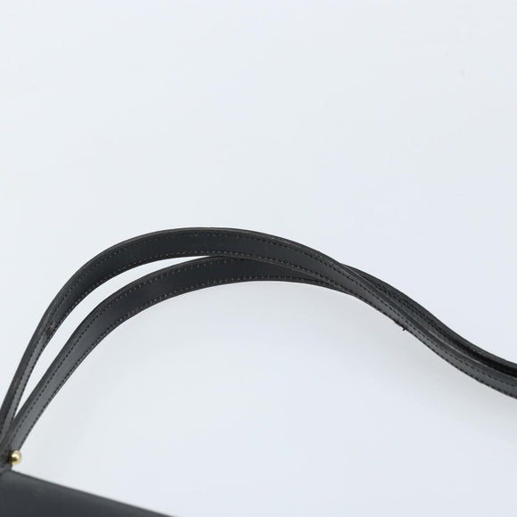 Christian Dior Shoulder Bag Leather Black Gold Auth fm5126
