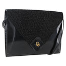 Christian Dior Shoulder Bag Leather Black Gold Auth fm5127-1