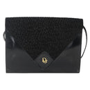Christian Dior Shoulder Bag Leather Black Gold Auth fm5127-2