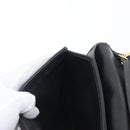 Christian Dior Chain Shoulder Bag Leather Black Gold Auth fm5129-19