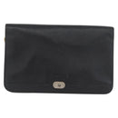 Christian Dior Chain Shoulder Bag Leather Black Gold Auth fm5129-13