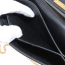 Christian Dior Chain Shoulder Bag Leather Black Gold Auth fm5129-20
