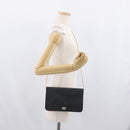 Christian Dior Chain Shoulder Bag Leather Black Gold Auth fm5129-21