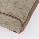 Christian Dior Honeycomb Canvas Clutch Bag PVC Beige Gold Auth fm5130-10