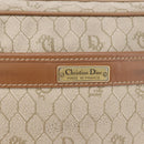 Christian Dior Honeycomb Canvas Clutch Bag PVC Beige Gold Auth fm5130-13