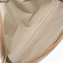 Christian Dior Honeycomb Canvas Clutch Bag PVC Beige Gold Auth fm5130-14