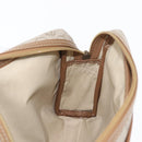 Christian Dior Honeycomb Canvas Clutch Bag PVC Beige Gold Auth fm5130-15