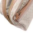 Christian Dior Honeycomb Canvas Clutch Bag PVC Beige Gold Auth fm5130-17