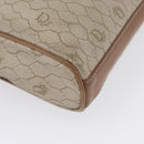 Christian Dior Honeycomb Canvas Clutch Bag PVC Beige Gold Auth fm5130-8
