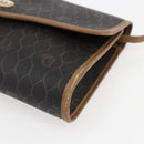 Christian Dior Honeycomb Canvas Shoulder Bag PVC Black Gold Auth fm5132-9
