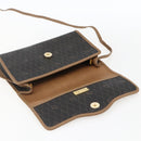 Christian Dior Honeycomb Canvas Shoulder Bag PVC Black Gold Auth fm5132-10