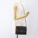 Christian Dior Honeycomb Canvas Shoulder Bag PVC Black Gold Auth fm5132-19