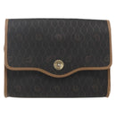 Christian Dior Honeycomb Canvas Shoulder Bag PVC Black Gold Auth fm5132-13