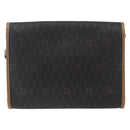 Christian Dior Honeycomb Canvas Shoulder Bag PVC Black Gold Auth fm5132-2