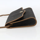 Christian Dior Honeycomb Canvas Shoulder Bag PVC Black Gold Auth fm5132-3