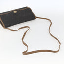 Christian Dior Honeycomb Canvas Shoulder Bag PVC Black Gold Auth fm5132-7
