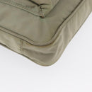 PRADA Shoulder Bag Nylon Leather Beige Gold Auth fm5136-9
