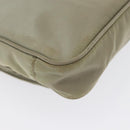 PRADA Shoulder Bag Nylon Leather Beige Gold Auth fm5136-15