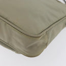 PRADA Shoulder Bag Nylon Leather Beige Gold Auth fm5136-16