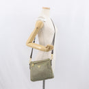 PRADA Shoulder Bag Nylon Leather Beige Gold Auth fm5136-25
