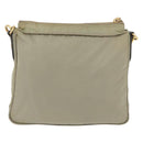 PRADA Shoulder Bag Nylon Leather Beige Gold Auth fm5136-2