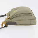 PRADA Shoulder Bag Nylon Leather Beige Gold Auth fm5136-4