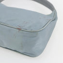 PRADA Hand Pouch Nylon Baby Blue Silver Auth fm5138-9